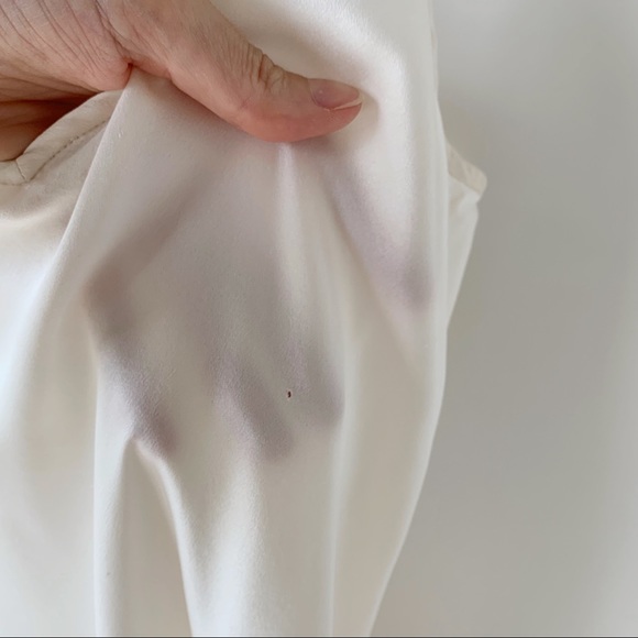 ‼️SOLD‼️ Vintage 100% silk white flowy satin column maxi dress minimal slip - Picture 8 of 9